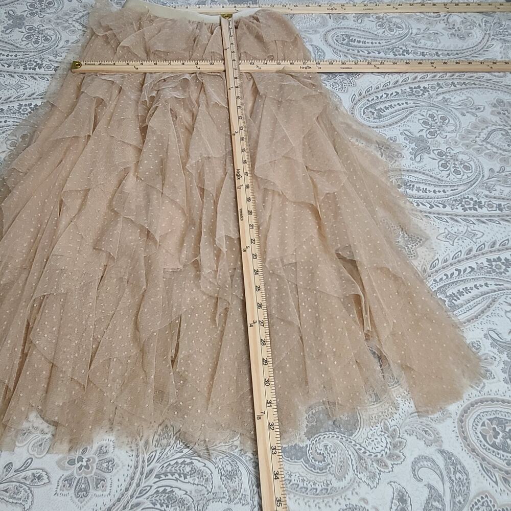 Chic Wish Dots full ruffled tulle skirt Light tan women's beige Fairy Whimsy - Picture 7 of 11